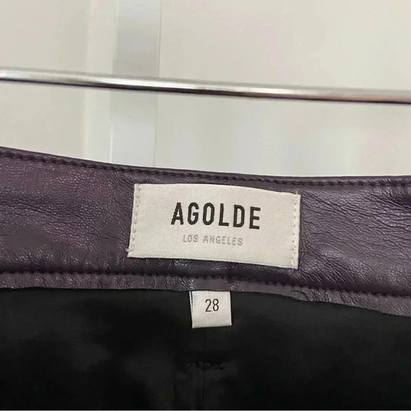 NWT Agolde Recycled Leather Blend 90s Pinch Waist Pants size 28 - Picture 5 of 11